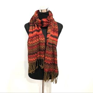 Multi colour chevron scarf